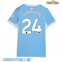 Camisa de time de futebol Manchester City Josko Gvardiol #24 Replicas 1º Equipamento Feminina 2026-27 Manga Curta